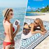 imageBeach Blanket Waterproof Sandproof Beach Mat 79 X 8310x9for 28 Adults Quick Drying Outdoor Picnic Mat Beach Accessories for Travel Camping HikingColorful Spiral Conch  Lace Pattern