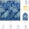 imageBeach Blanket Waterproof Sandproof Beach Mat 79 X 8310x9for 28 Adults Quick Drying Outdoor Picnic Mat Beach Accessories for Travel Camping HikingLeaves Blue