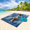 imageBeach Blanket Waterproof Sandproof Beach Mat 79 X 8310x9for 28 Adults Quick Drying Outdoor Picnic Mat Beach Accessories for Travel Camping HikingLeaves Blue