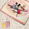 imageBeach Blanket Waterproof Sandproof Beach Mat 79 X 8310x9for 28 Adults Quick Drying Outdoor Picnic Mat Beach Accessories for Travel Camping HikingMandala  Orange Yellow