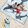 imageBeach Blanket Waterproof Sandproof Beach Mat 79 X 8310x9for 28 Adults Quick Drying Outdoor Picnic Mat Beach Accessories for Travel Camping HikingOcean Shark