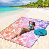 imageBeach Blanket Waterproof Sandproof Beach Mat 79 X 8310x9for 28 Adults Quick Drying Outdoor Picnic Mat Beach Accessories for Travel Camping HikingBig Flowerorange and Purple Gradient