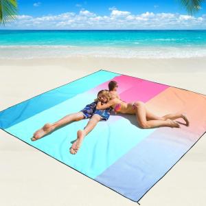 imageBeach Blanket Waterproof Sandproof Beach Mat 79 X 8310x9for 28 Adults Quick Drying Outdoor Picnic Mat Beach Accessories for Travel Camping HikingGradientsolid