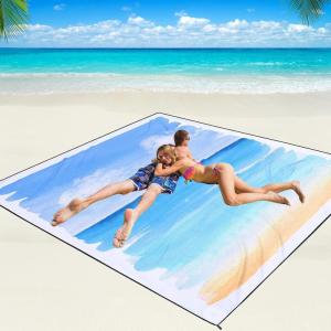imageBeach Blanket Waterproof Sandproof Beach Mat 79 X 8310x9for 28 Adults Quick Drying Outdoor Picnic Mat Beach Accessories for Travel Camping HikingOil Painting Beach
