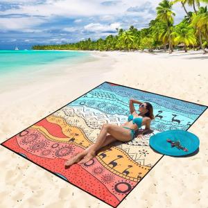 imageBeach Blanket Waterproof Sandproof Beach Mat 79 X 8310x9for 28 Adults Quick Drying Outdoor Picnic Mat Beach Accessories for Travel Camping HikingTribegreen Orange