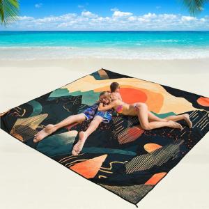 imageBeach Blanket Waterproof Sandproof Beach Mat 79 X 8310x9for 28 Adults Quick Drying Outdoor Picnic Mat Beach Accessories for Travel Camping HikingVivid Peaks