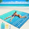 image:imageWIWIGO Beach Blanket Waterproof Sandproof Beach Mat 79 X 8310x9for 28 Adults Quick Drying Outdoor Picnic Mat Beach Accessories for Travel Camping HikingBlue Geometric Tribe