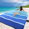 image:imageWIWIGO Beach Blanket Waterproof Sandproof Beach Mat 79 X 8310x9for 28 Adults Quick Drying Outdoor Picnic Mat Beach Accessories for Travel Camping HikingCoconut Treesolid Blue