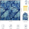 image:imageWIWIGO Beach Blanket Waterproof Sandproof Beach Mat 79 X 8310x9for 28 Adults Quick Drying Outdoor Picnic Mat Beach Accessories for Travel Camping HikingLeaves Blue
