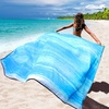 image:imageWIWIGO Beach Blanket Waterproof Sandproof Beach Mat 79 X 8310x9for 28 Adults Quick Drying Outdoor Picnic Mat Beach Accessories for Travel Camping HikingBluegreen Tinted Gradation