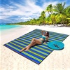 image:imageWIWIGO Beach Blanket Waterproof Sandproof Beach Mat 79 X 8310x9for 28 Adults Quick Drying Outdoor Picnic Mat Beach Accessories for Travel Camping HikingStripes  Yellow  Green  Blue
