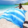 image:imageWIWIGO Beach Blanket Waterproof Sandproof Beach Mat 79 X 8310x9for 28 Adults Quick Drying Outdoor Picnic Mat Beach Accessories for Travel Camping HikingBlue and White Stripes