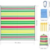 image:imageWIWIGO Beach Blanket Waterproof Sandproof Beach Mat 79 X 8310x9for 28 Adults Quick Drying Outdoor Picnic Mat Beach Accessories for Travel Camping HikingStripes  Pink  Green  White