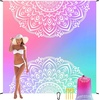 image:imageWIWIGO Beach Blanket Waterproof Sandproof Beach Mat 79 X 8310x9for 28 Adults Quick Drying Outdoor Picnic Mat Beach Accessories for Travel Camping HikingBluepink