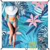 image:imageWIWIGO Beach Blanket Waterproof Sandproof Beach Mat 79 X 8310x9for 28 Adults Quick Drying Outdoor Picnic Mat Beach Accessories for Travel Camping HikingPalm Leaves Pink Green
