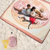 image:imageWIWIGO Beach Blanket Waterproof Sandproof Beach Mat 79 X 8310x9for 28 Adults Quick Drying Outdoor Picnic Mat Beach Accessories for Travel Camping HikingMandala  Orange Yellow