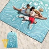 image:imageWIWIGO Beach Blanket Waterproof Sandproof Beach Mat 79 X 8310x9for 28 Adults Quick Drying Outdoor Picnic Mat Beach Accessories for Travel Camping HikingWave Base  Turtle Blue