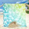 image:imageWIWIGO Beach Blanket Waterproof Sandproof Beach Mat 79 X 8310x9for 28 Adults Quick Drying Outdoor Picnic Mat Beach Accessories for Travel Camping HikingBig Flowerblue and Green Gradient