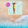 image:imageWIWIGO Beach Blanket Waterproof Sandproof Beach Mat 79 X 8310x9for 28 Adults Quick Drying Outdoor Picnic Mat Beach Accessories for Travel Camping HikingWater Ripples