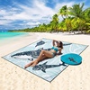 image:imageWIWIGO Beach Blanket Waterproof Sandproof Beach Mat 79 X 8310x9for 28 Adults Quick Drying Outdoor Picnic Mat Beach Accessories for Travel Camping HikingOcean Shark