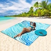 image:imageWIWIGO Beach Blanket Waterproof Sandproof Beach Mat 79 X 8310x9for 28 Adults Quick Drying Outdoor Picnic Mat Beach Accessories for Travel Camping HikingWavy Line  Bluegreen Gradient