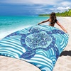 image:imageWIWIGO Beach Blanket Waterproof Sandproof Beach Mat 79 X 8310x9for 28 Adults Quick Drying Outdoor Picnic Mat Beach Accessories for Travel Camping HikingBlue Sea Turtle  Line Base