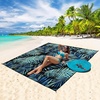 image:imageWIWIGO Beach Blanket Waterproof Sandproof Beach Mat 79 X 8310x9for 28 Adults Quick Drying Outdoor Picnic Mat Beach Accessories for Travel Camping HikingLeaves Black