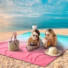 image:imageWIWIGO Beach Blanket Waterproof Sandproof Beach Mat 79 X 8310x9for 28 Adults Quick Drying Outdoor Picnic Mat Beach Accessories for Travel Camping HikingGradient Pink Green