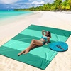 image:imageWIWIGO Beach Blanket Waterproof Sandproof Beach Mat 79 X 8310x9for 28 Adults Quick Drying Outdoor Picnic Mat Beach Accessories for Travel Camping HikingLight and Dark Green