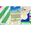 image:imageWIWIGO Beach Blanket Waterproof Sandproof Beach Mat 79 X 8310x9for 28 Adults Quick Drying Outdoor Picnic Mat Beach Accessories for Travel Camping HikingStripes  Pink  Green  White