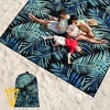 image:imageWIWIGO Beach Blanket Waterproof Sandproof Beach Mat 79 X 8310x9for 28 Adults Quick Drying Outdoor Picnic Mat Beach Accessories for Travel Camping HikingLeaves Black