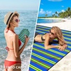 image:imageWIWIGO Beach Blanket Waterproof Sandproof Beach Mat 79 X 8310x9for 28 Adults Quick Drying Outdoor Picnic Mat Beach Accessories for Travel Camping HikingStripes  Yellow  Green  Blue