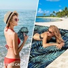 image:imageWIWIGO Beach Blanket Waterproof Sandproof Beach Mat 79 X 8310x9for 28 Adults Quick Drying Outdoor Picnic Mat Beach Accessories for Travel Camping HikingLeaves Black