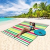 image:imageWIWIGO Beach Blanket Waterproof Sandproof Beach Mat 79 X 8310x9for 28 Adults Quick Drying Outdoor Picnic Mat Beach Accessories for Travel Camping HikingStripes  Pink  Green  White