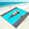 image:imageWIWIGO Beach Blanket Waterproof Sandproof Beach Mat 79 X 8310x9for 28 Adults Quick Drying Outdoor Picnic Mat Beach Accessories for Travel Camping HikingSolid  Gray Blue