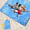 image:imageWIWIGO Beach Blanket Waterproof Sandproof Beach Mat 79 X 8310x9for 28 Adults Quick Drying Outdoor Picnic Mat Beach Accessories for Travel Camping HikingLarge Shell  Blue