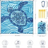 image:imageWIWIGO Beach Blanket Waterproof Sandproof Beach Mat 79 X 8310x9for 28 Adults Quick Drying Outdoor Picnic Mat Beach Accessories for Travel Camping HikingBlue Sea Turtle  Line Base