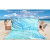 image:imageWIWIGO Beach Blanket Waterproof Sandproof Beach Mat 79 X 8310x9for 28 Adults Quick Drying Outdoor Picnic Mat Beach Accessories for Travel Camping HikingWavy Line  Bluegreen Gradient