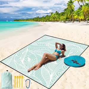 image:imageWIWIGO Beach Blanket Waterproof Sandproof Beach Mat 79 X 8310x9for 28 Adults Quick Drying Outdoor Picnic Mat Beach Accessories for Travel Camping HikingWater Ripples
