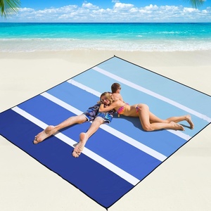 image:imageWIWIGO Beach Blanket Waterproof Sandproof Beach Mat 79 X 8310x9for 28 Adults Quick Drying Outdoor Picnic Mat Beach Accessories for Travel Camping HikingSolid Blue