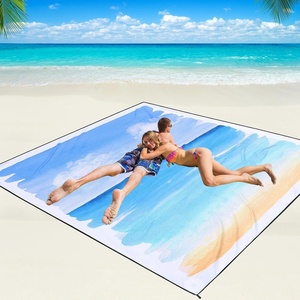 image:imageWIWIGO Beach Blanket Waterproof Sandproof Beach Mat 79 X 8310x9for 28 Adults Quick Drying Outdoor Picnic Mat Beach Accessories for Travel Camping HikingOil Painting Beach