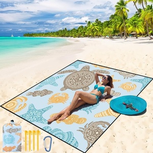 image:imageWIWIGO Beach Blanket Waterproof Sandproof Beach Mat 79 X 8310x9for 28 Adults Quick Drying Outdoor Picnic Mat Beach Accessories for Travel Camping HikingMandala Sea