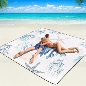 image:imageWIWIGO Beach Blanket Waterproof Sandproof Beach Mat 79 X 8310x9for 28 Adults Quick Drying Outdoor Picnic Mat Beach Accessories for Travel Camping HikingSea Creature  Burlap