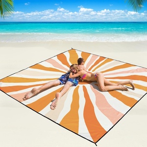 image:imageWIWIGO Beach Blanket Waterproof Sandproof Beach Mat 79 X 8310x9for 28 Adults Quick Drying Outdoor Picnic Mat Beach Accessories for Travel Camping HikingSunny Smile
