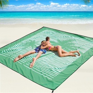 image:imageWIWIGO Beach Blanket Waterproof Sandproof Beach Mat 79 X 8310x9for 28 Adults Quick Drying Outdoor Picnic Mat Beach Accessories for Travel Camping HikingCoconut Tree