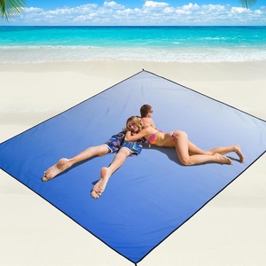 image:imageWIWIGO Beach Blanket Waterproof Sandproof Beach Mat 79 X 8310x9for 28 Adults Quick Drying Outdoor Picnic Mat Beach Accessories for Travel Camping HikingGradientbluewhite