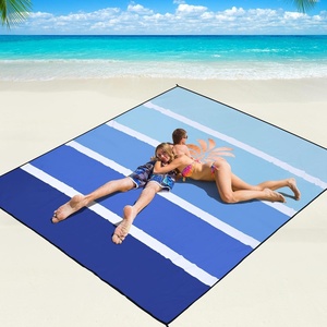 image:imageWIWIGO Beach Blanket Waterproof Sandproof Beach Mat 79 X 8310x9for 28 Adults Quick Drying Outdoor Picnic Mat Beach Accessories for Travel Camping HikingCoconut Treesolid Blue